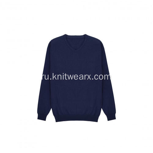 Мужской вязаный шерстяной свитер Пуловер с V-образным вырезом